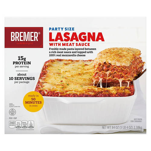 Bremer Party Size Lasagna with Meat Sauce, 84 oz